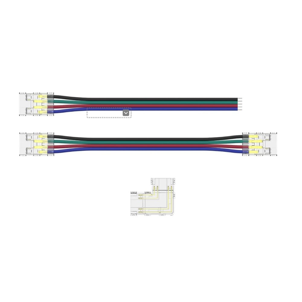 10mm 4 - Pin Connectors Kit for RGB COB LED Strip Light IP20 - House of LEDS