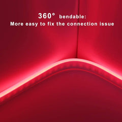 Red LED Neon Flex 220V 240V 8x16mm 120LEDs/m IP67 Waterproof with UK Plug - ATOM LED