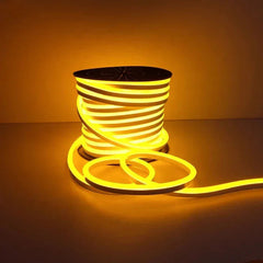 Golden LED Neon Flex 220V 240V 8x16mm 120LEDs/m IP67 Waterproof with UK Plug - ATOM LED