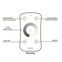 LTECH Remote Control Dimmer With RF Receiver M1+M3-3A