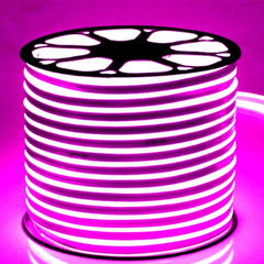 Pink LED Neon Flex 220V 240V 8x16mm 120LEDs/m IP67 Waterproof with UK Plug - ATOM LED