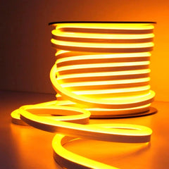 Yellow LED Neon Flex 220V 240V 8x16mm 120LEDs/m IP67 Waterproof with UK Plug - ATOM LED