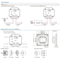 AC Triac Glass Touch Panel Dimmer S1 - T - House of LEDS