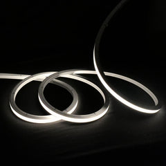 Vertical bend LED neon flex along stair nosings, 4000K natural white 10x10mm 48V