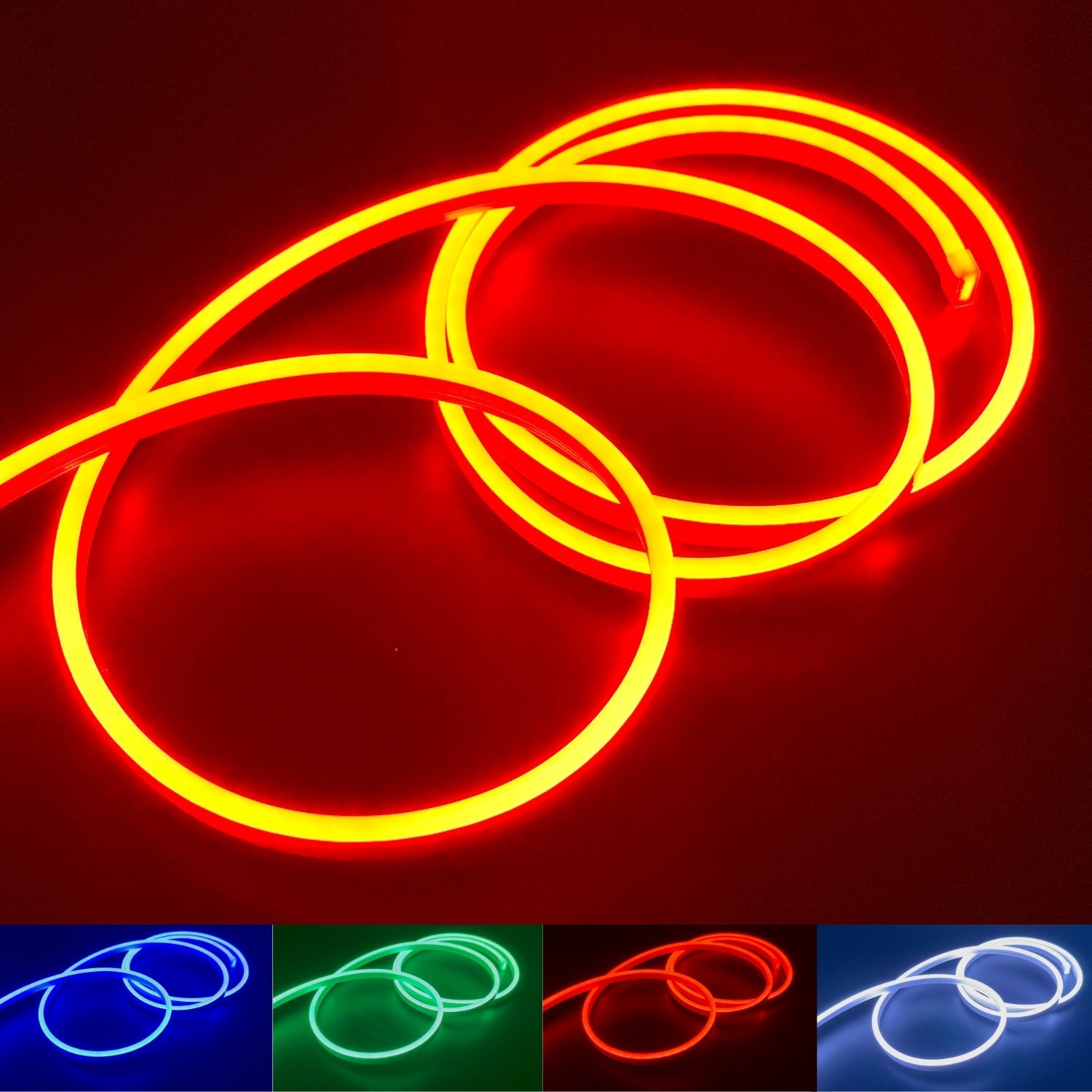 RGB Neon Flex Rope Light 24V 8x18mm IP65 Waterproof with Music Controller  Kit