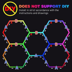 RGB Hexagrid LED Hexagon Ultrabright LED Multicolour Hex Lights - Five Hex Grid - UK LED Lights