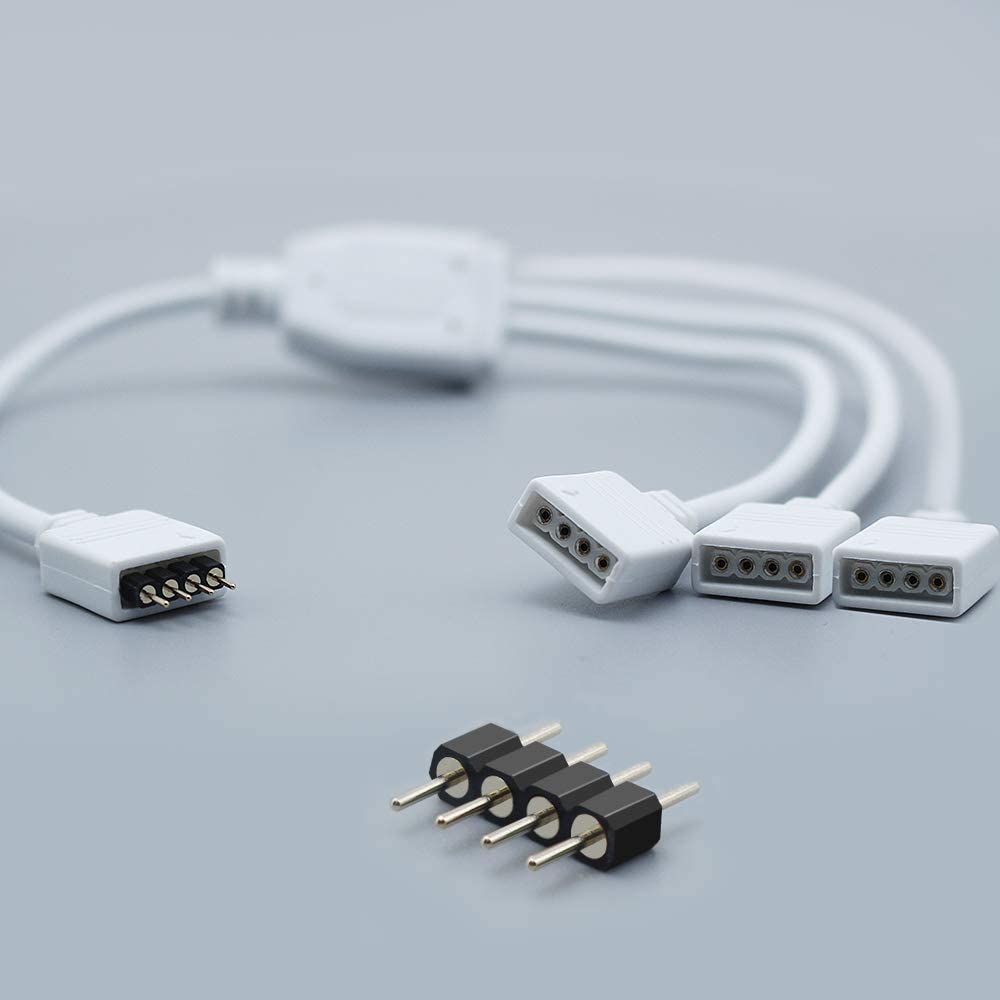 4 Cable Connection 1 to 3 Ports Female/Male Connection Cable 4 Pin Splitter Cable – Glow LEDs