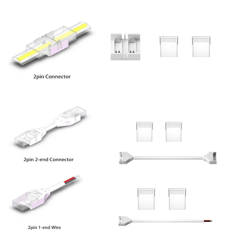 10mm 2 - Pin DC Connectors for Single COB LED Strip Light IP67 - House of LEDS
