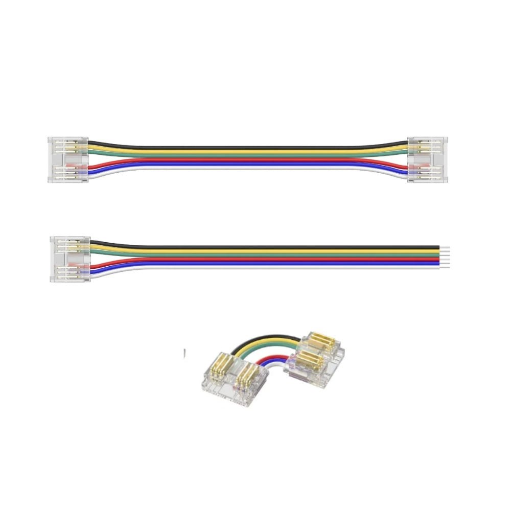12mm 6 - Pin Connectors Kit for RGB CCT COB LED Strip Light IP20 - House of LEDS