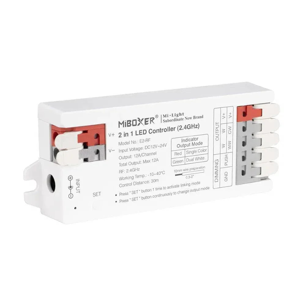 Miboxer E2-RF 2 in 1 LED RF Controller 12V-24V single colour and dual colour cct