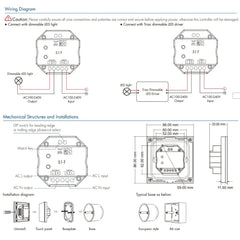 AC Triac Glass Touch Panel Dimmer S1-T