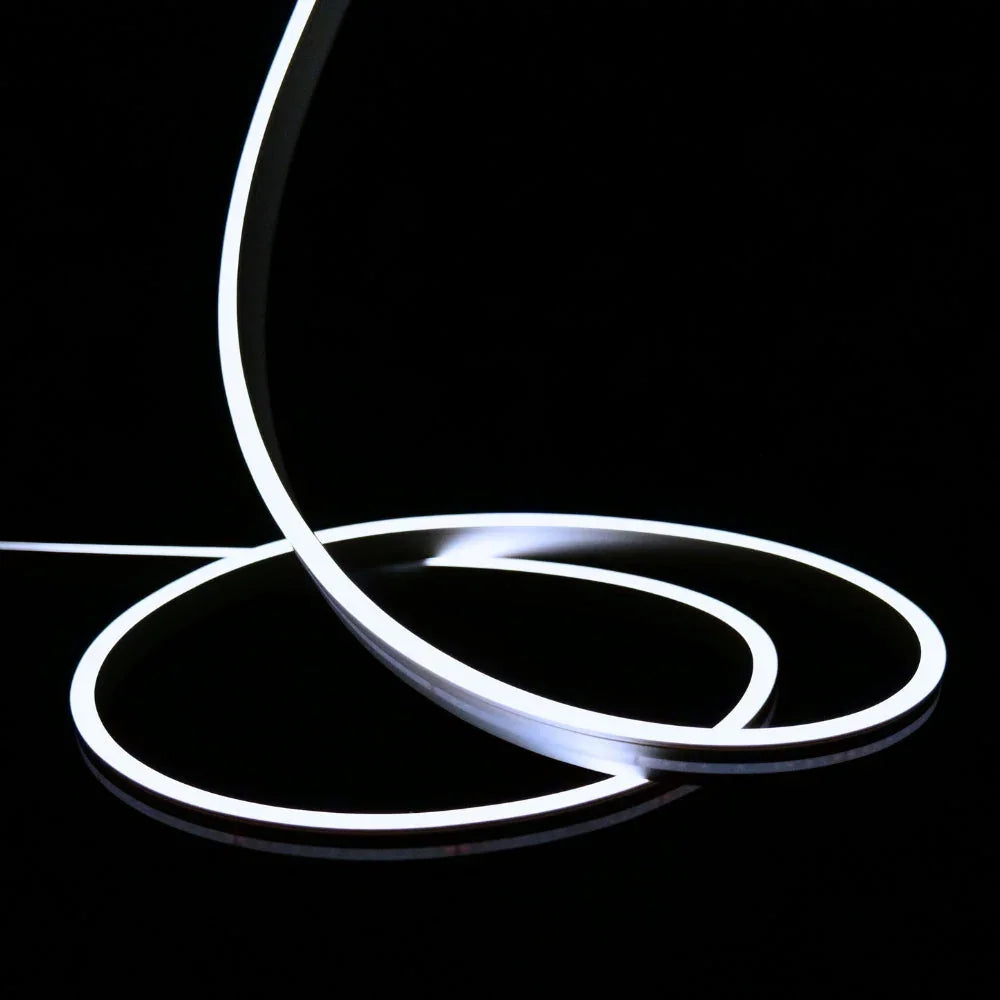 Mini Cool White Neon Flex 6000K 24V 6x12mm IP65 Waterproof 15m