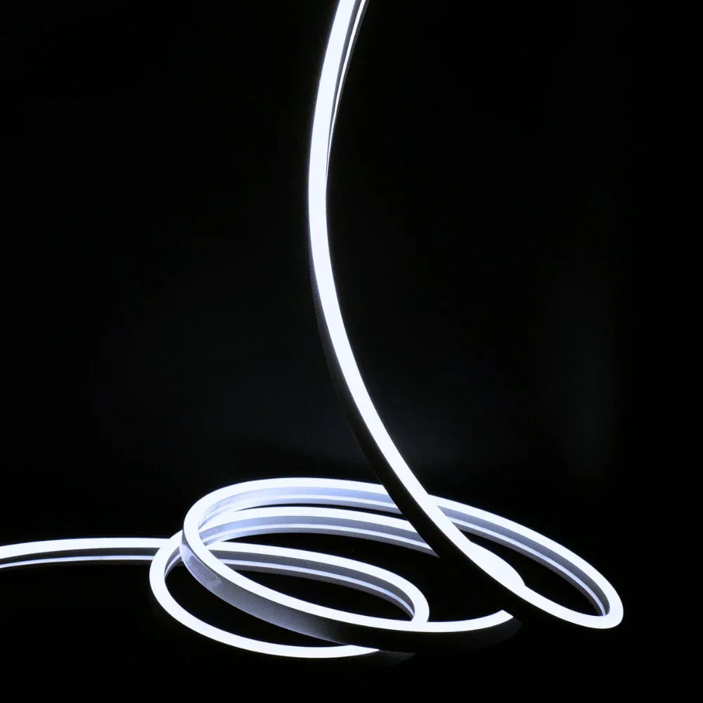 Cool White LED Neon Flex Wireless 8x16mm 120LEDs/m 220V 240V IP65 Waterproof with UK Plug