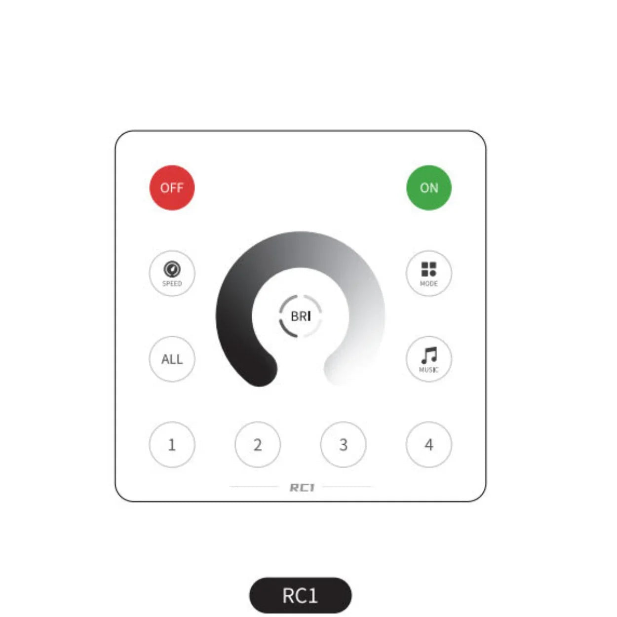 Wall Panel Remote for SP636E DC5-24V Addressable LED Strip Controller RC1