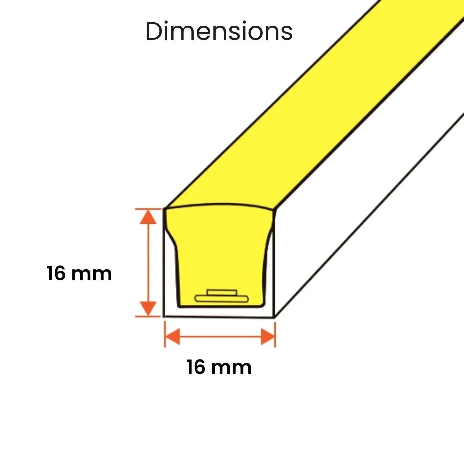 Natural White Neon Flex 4000K 16x16mm 220V 240V Top Bend IP65 10cm Cut with UK Plug - ATOM LED