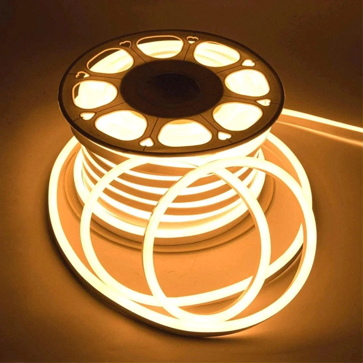 Warm White LED Neon Flex 220V 240V 8x16mm 120LEDs/m IP67 Waterproof with UK Plug - ATOM LED