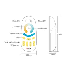 Miboxer CCT 4-Zone Color Temperature Remote FUT094