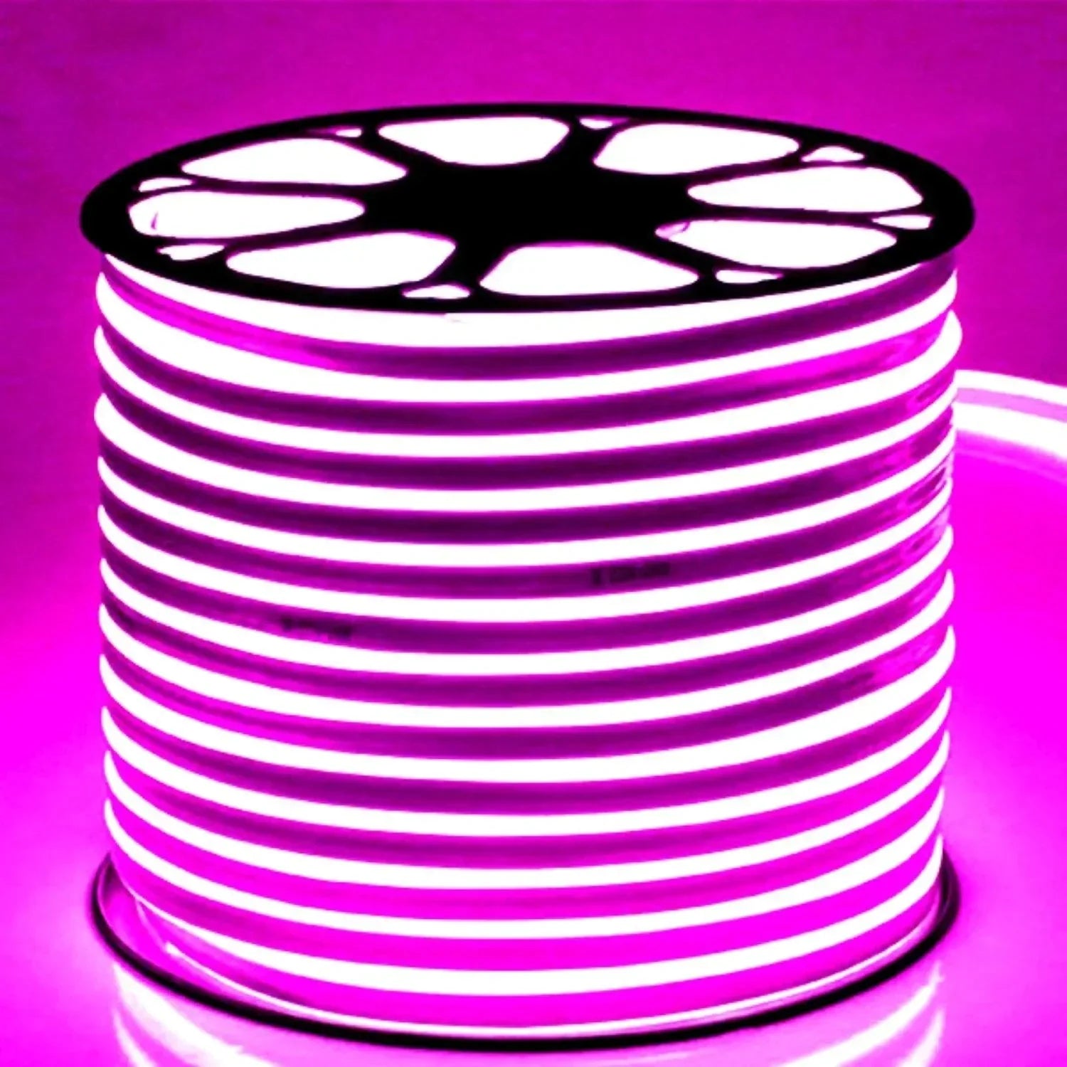 Pink LED Neon Flex 220V 240V 8x16mm 120LEDs/m IP67 Waterproof with UK Plug - ATOM LED