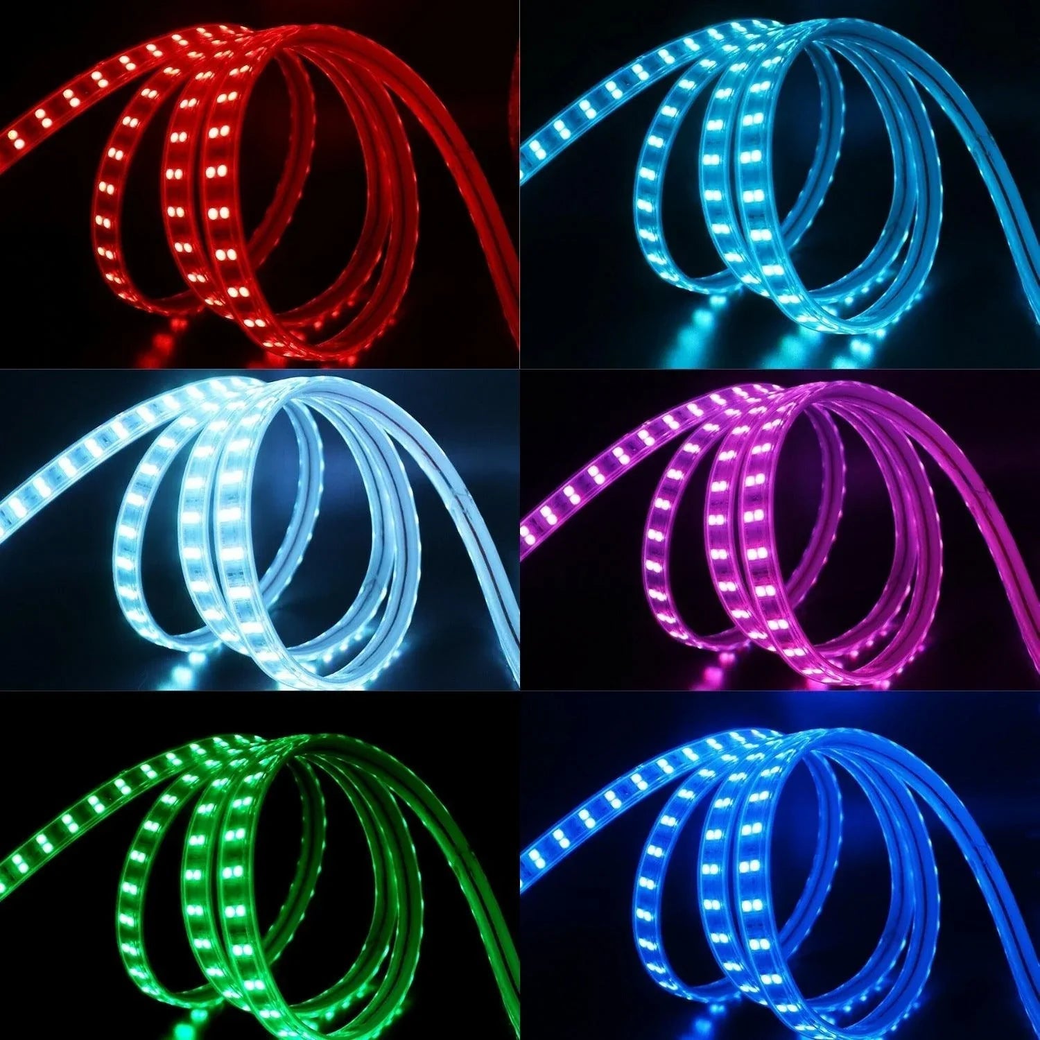 RGB LED Strip 120 LEDs/m 220V IP67 Wireless Bluetooth App Control with Remote - ATOM LED