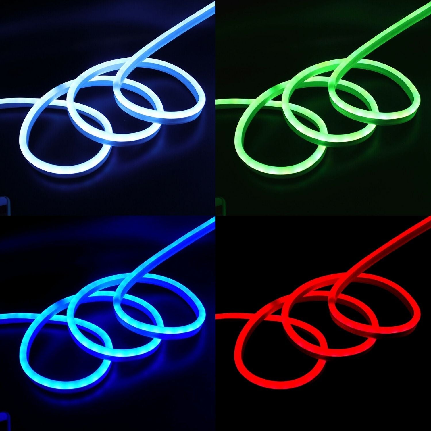 RGB LED Neon Flex 220V 240V 10x20mm Flat Shape IP67 Waterproof Dimmable Bluetooth App Control with Remote - ATOM LED