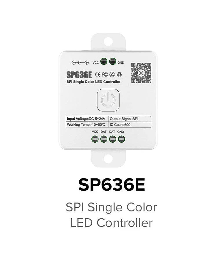 SP636E DC5-24V Addressable LED Strip Dimmer Bluetooth Music Control
