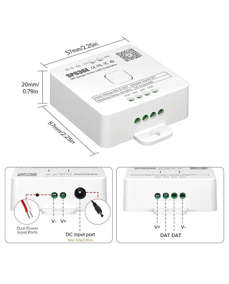 Wall Panel Remote for SP636E DC5-24V Addressable LED Strip Controller RC1