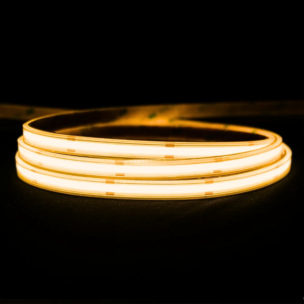 Warm White 2700K COB LED Strip 48V 480LEDs/m IP67 Waterproof 30m Run