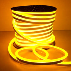 Yellow LED Neon Flex 220V 240V 8x16mm 120LEDs/m IP67 Waterproof with UK Plug - ATOM LED