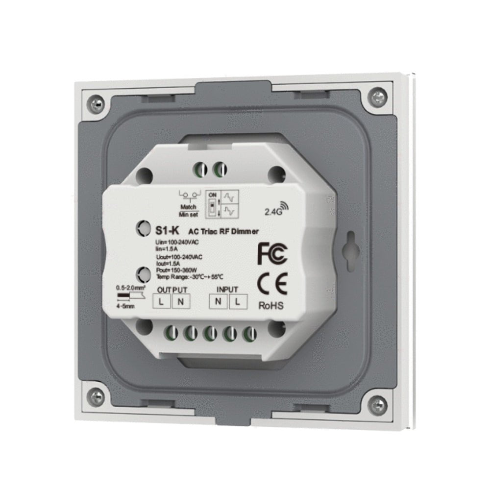 AC Triac Glass Rotary Panel Dimmer S1 - K - House of LEDS