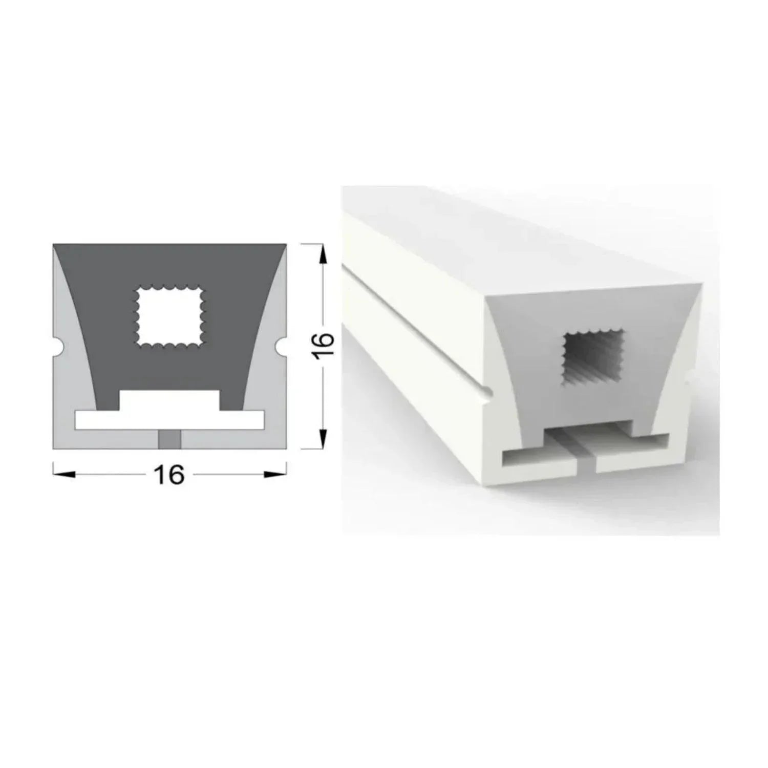 Warm White Neon Flex 3000K 16x16mm 220V 240V Top Bending 20cm Cutting IP65 Waterproof with UK Plug - ATOM LED