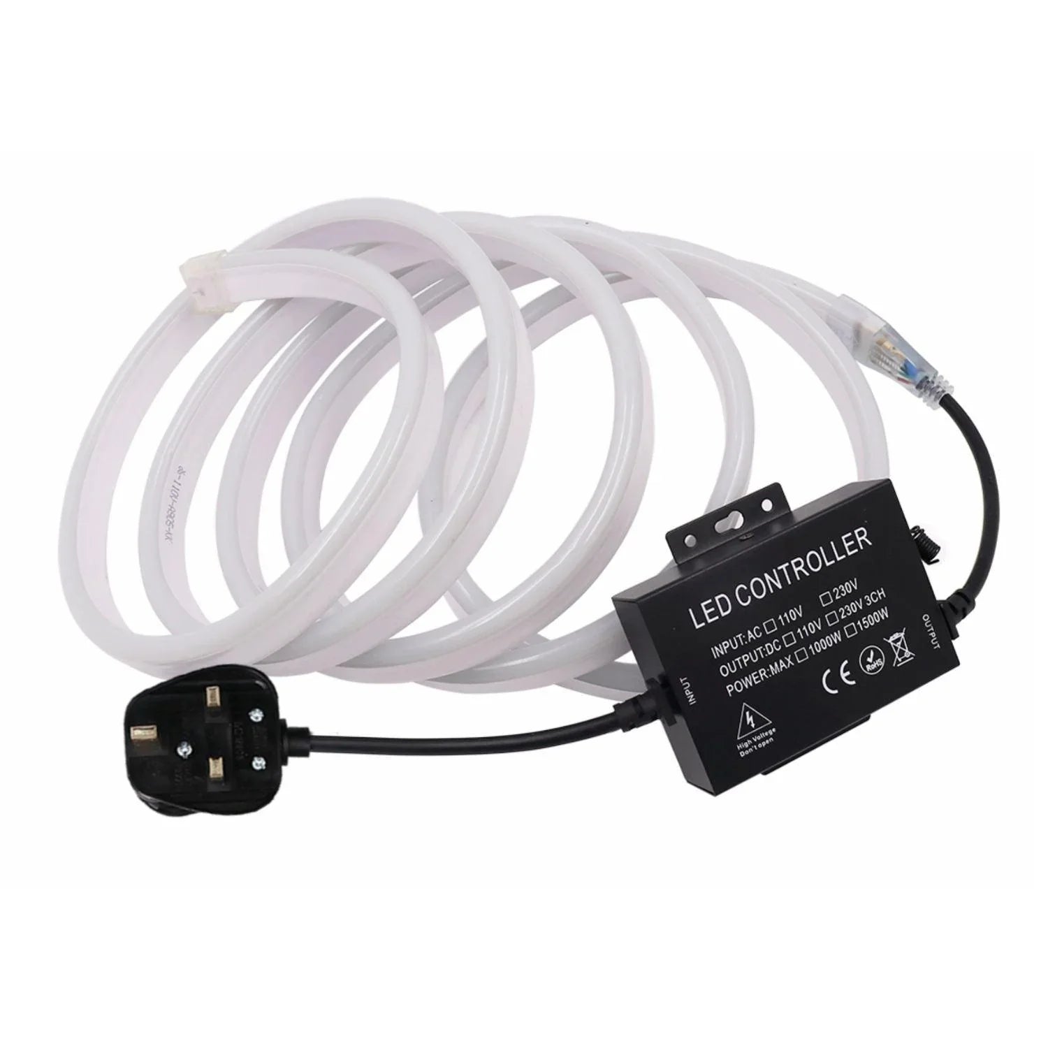 COB LED Strip 220V 240V WIFI Dimmer Controller with 23-Key RF Remote Control 1500W for Brightness Adjustment - UK LED Lights