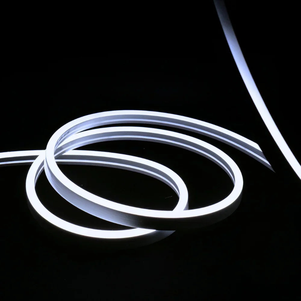 Cool White LED Neon Flex Wireless 8x16mm 120LEDs/m 220V 240V IP65 Waterproof with UK Plug