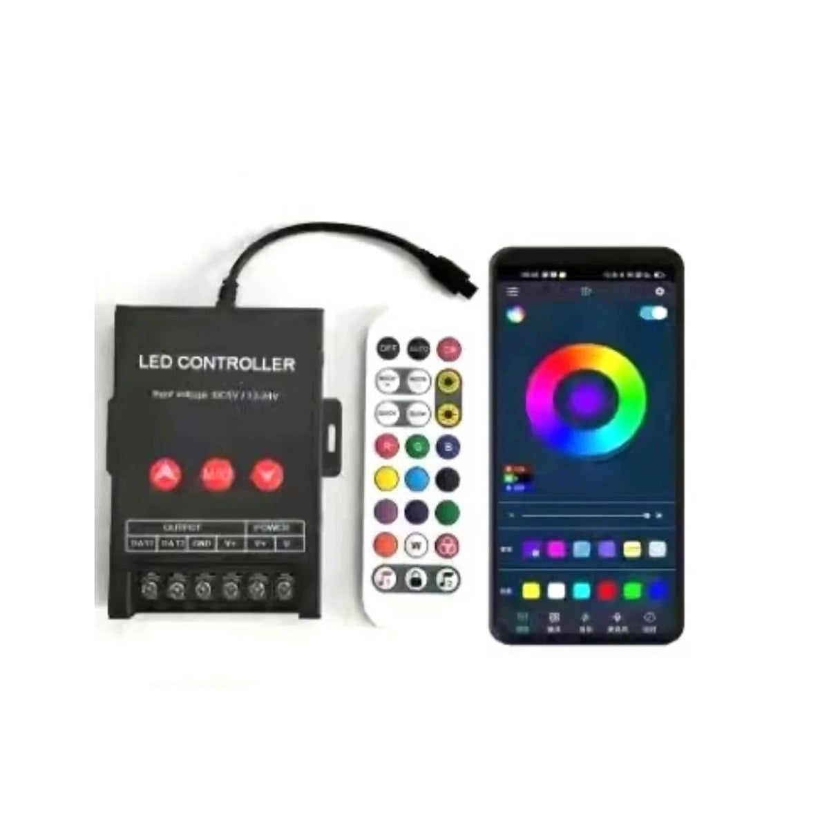 Digital Pixel RGB Strip Bluetooth App Controller DC 5V-24V for SK6812 SK6812-RGBW WS2812 WS2813 WS2811 - UK LED Lights
