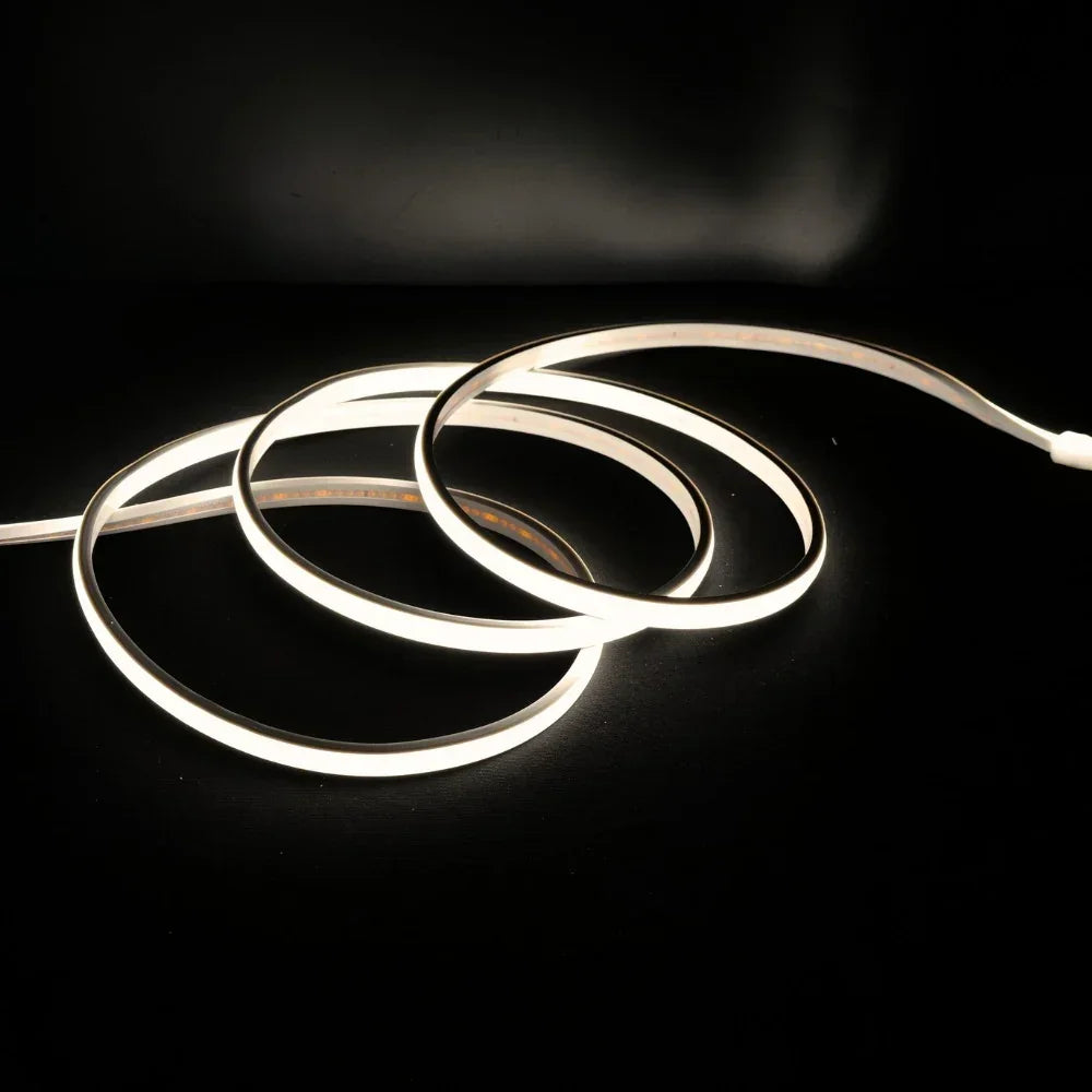 Natural White 4000K COB LED Strip 220V 240V 288 LEDs/m IP65 UK Plug