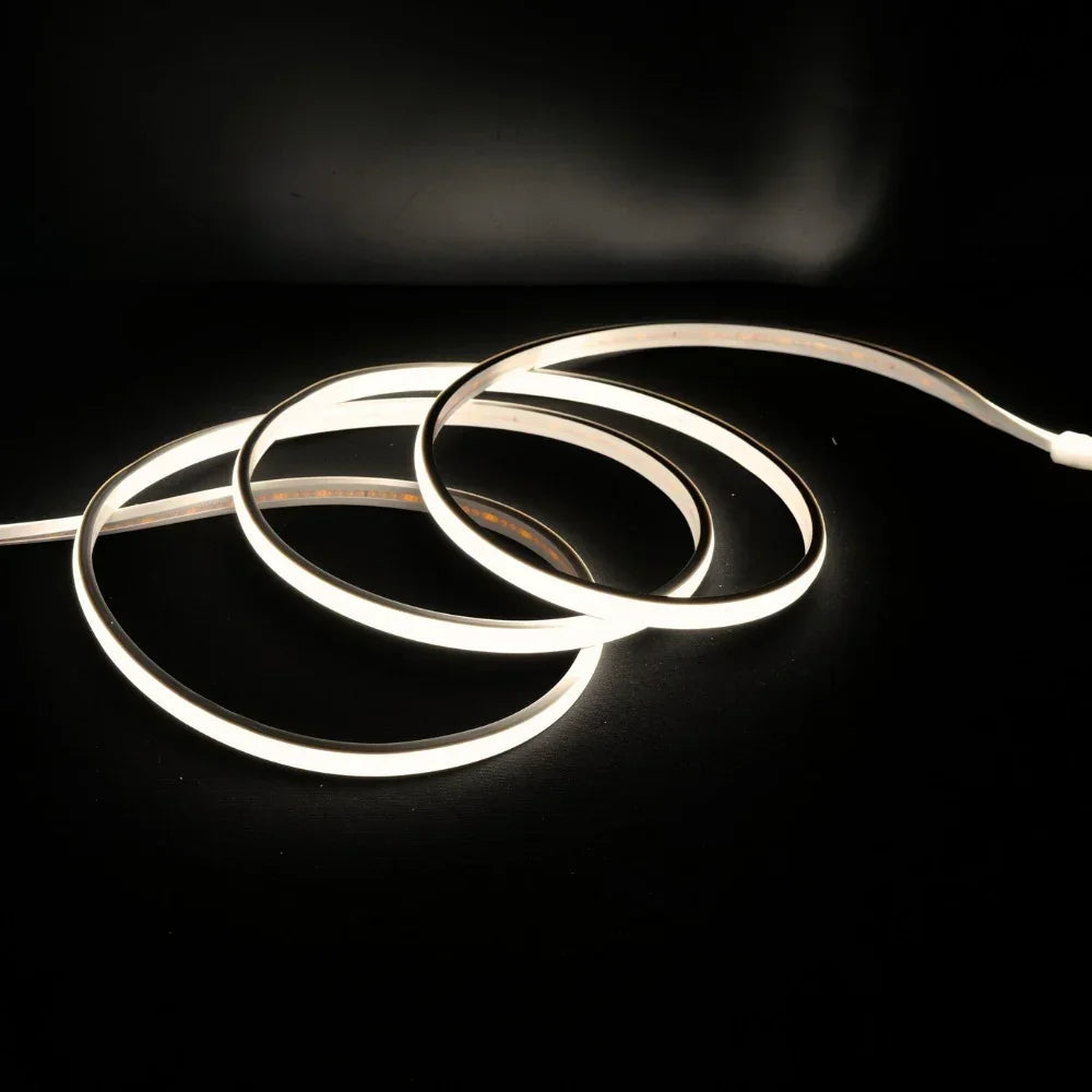 Natural White 4000K COB LED Strip 220V 240V 288 LEDs/m IP65 UK Plug