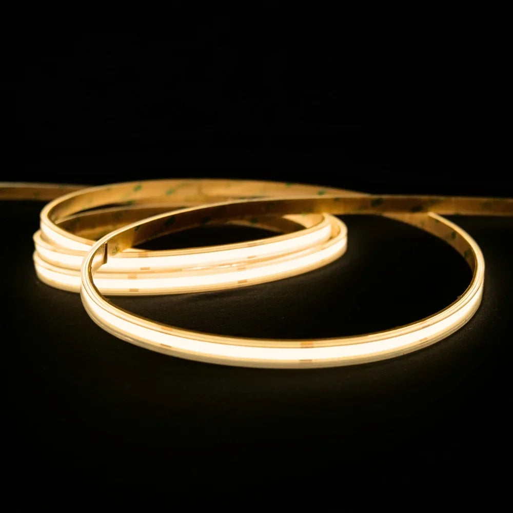 extra long Warm White 3000K COB LED Strip 48V 480LEDs/m IP67 Waterproof 30m Run