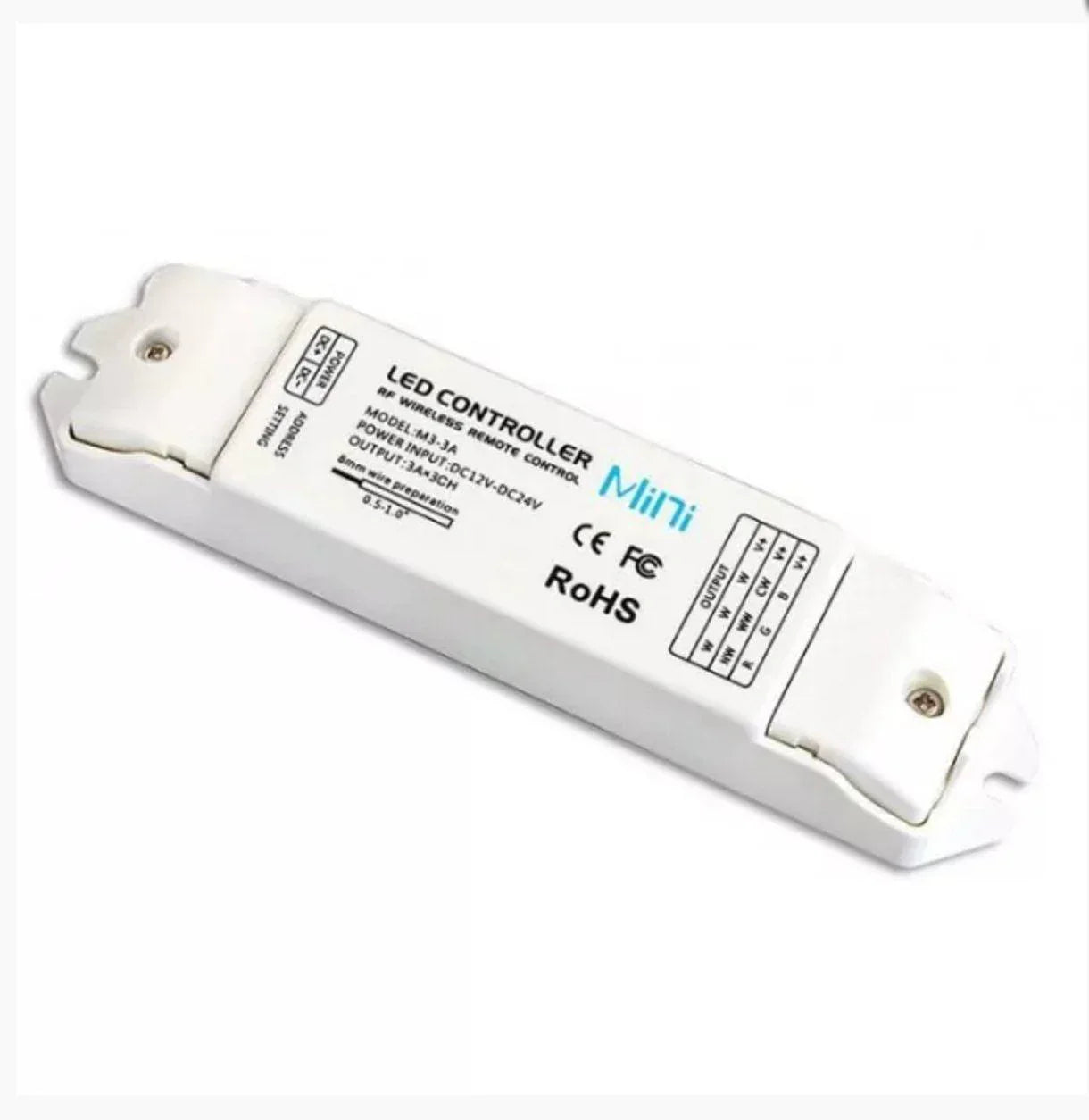 L Tech LED Mini RF DIM - M1/M3-3A Touch Remote Controller Dimmer Receiver for Single Colour LED Lighting Strip 12V 24V - UK LED Lights