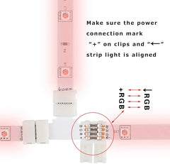 LED Strip Accessories 5pcs T-Shape PCB RGB Connectors 4 pin 10mm - UK LED Lights
