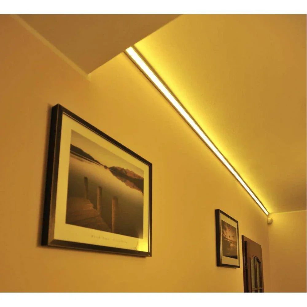 LED Strip Aluminium Corner Profile Black Milky Cover Channel 19x19mm - UK LED Lights