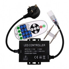 LED Strip Light 220V 240V SMD 2835 120LEDs/m 23-Key RF Remote Control 1500W Dimmer Transformer for Brightness Adjustment - UK LED Lights