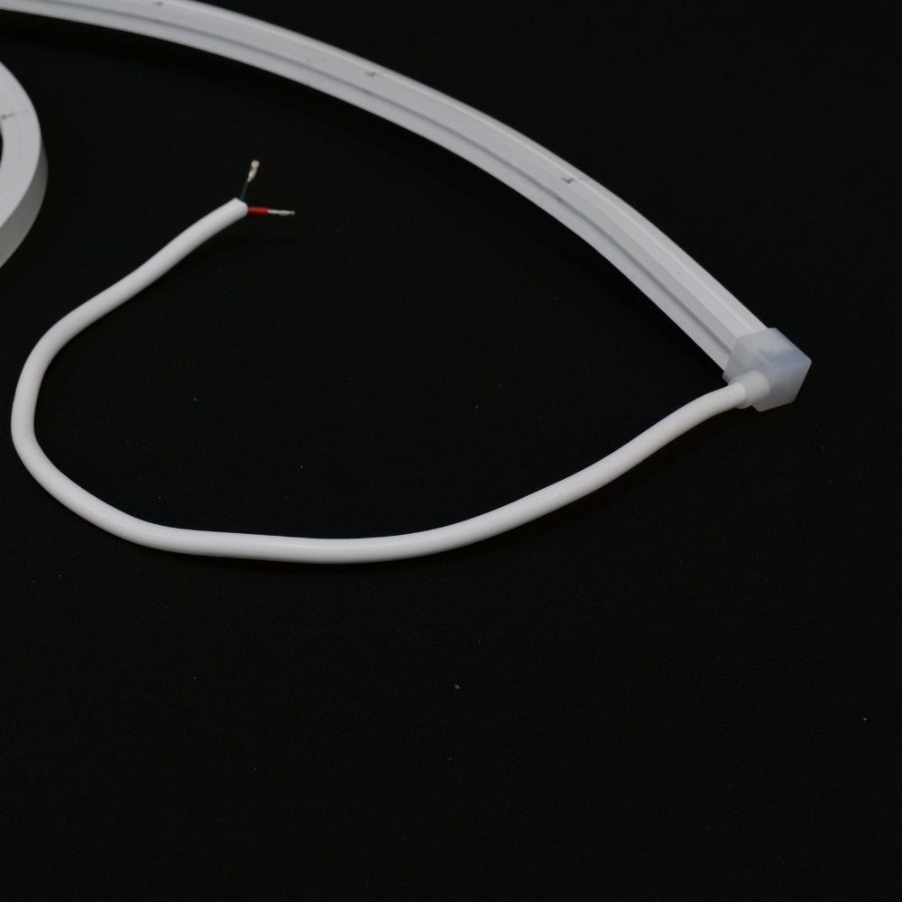 Close-up of 4000K natural white 10x10mm top bend neon flex, 144 LEDs per metre, CRI over 85