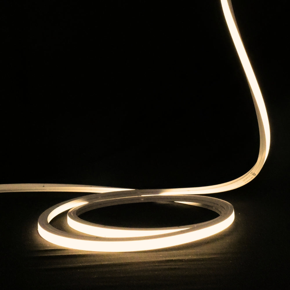 Top bend neon flex up a vertical signage stroke, 3000K warm white 10x10mm IP67