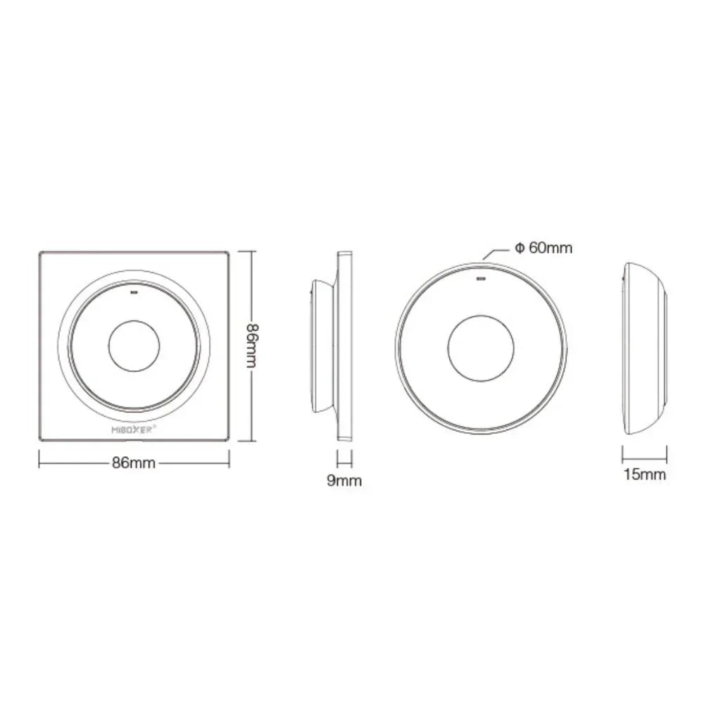 Miboxer K2 Mini Remote (2.4GHz) CCT Bulbs and Controllers White