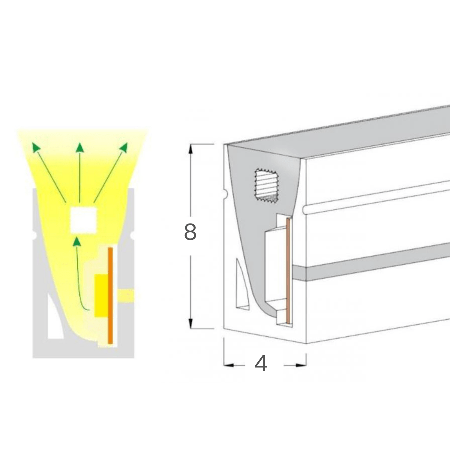 Mini Cool White Neon Flex 6000K 4x8mm IP65 Waterproof 168 LEDs/m - House of LEDS
