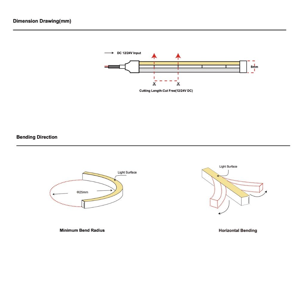 Mini Cool White Neon Flex 6000K 4x8mm IP65 Waterproof 168 LEDs/m - House of LEDS