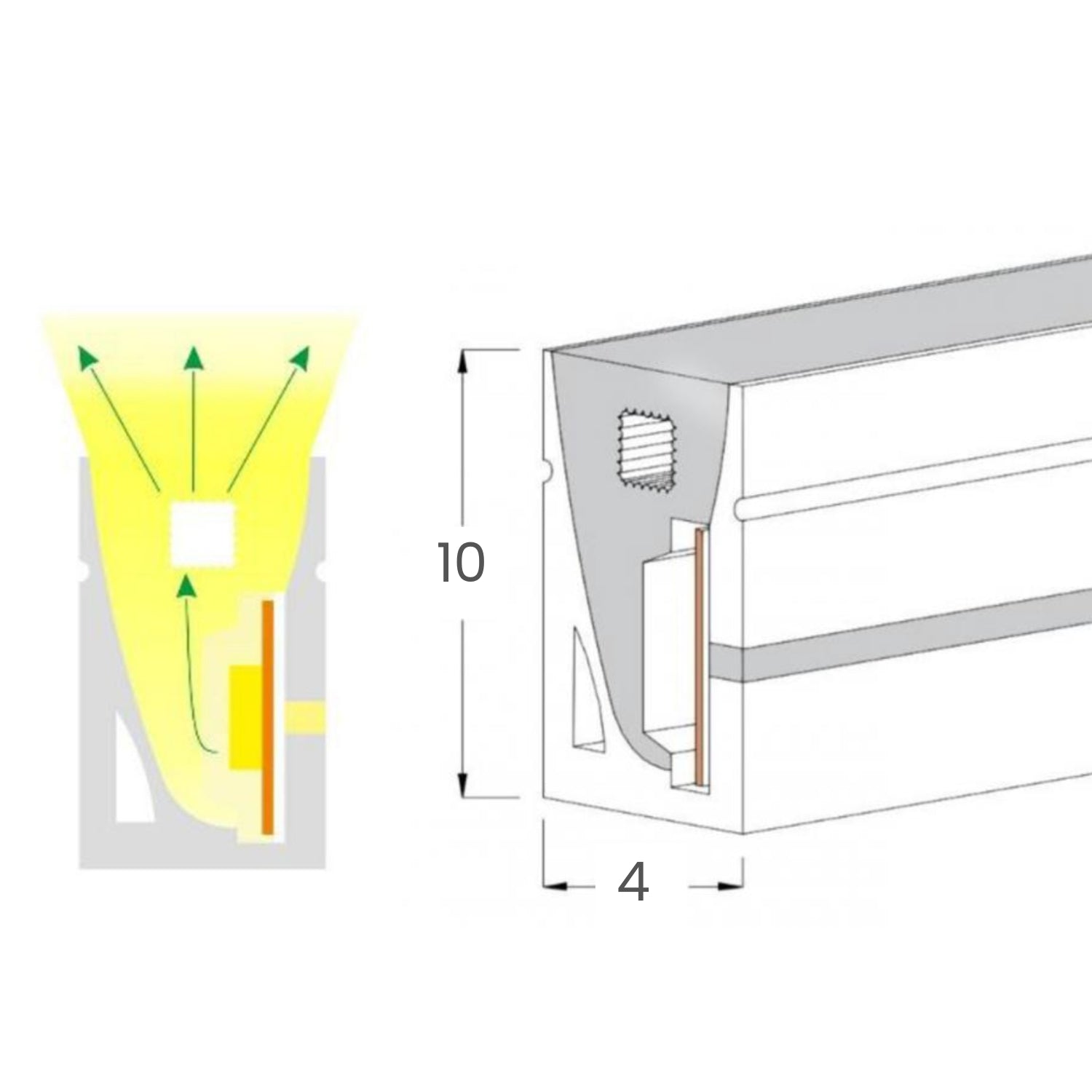 Mini Warm White Neon Flex 3000K Mini 24V 4x10mm IP65 Waterproof 168 LEDs/m - House of LEDS