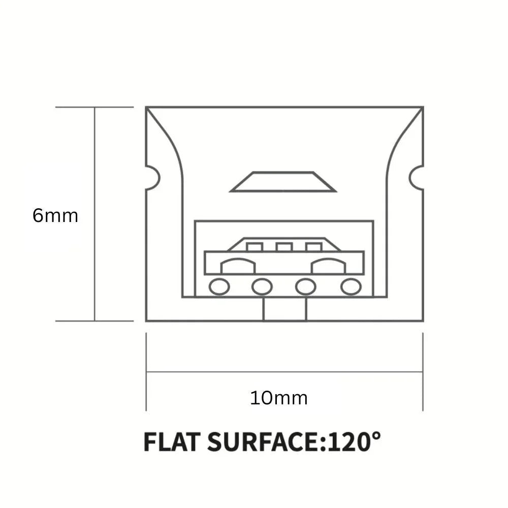 Natural White Neon Flex 4000K 24V Top Bend 10x6mm IP65 Waterproof 280LEDs/m - UK LED Lights
