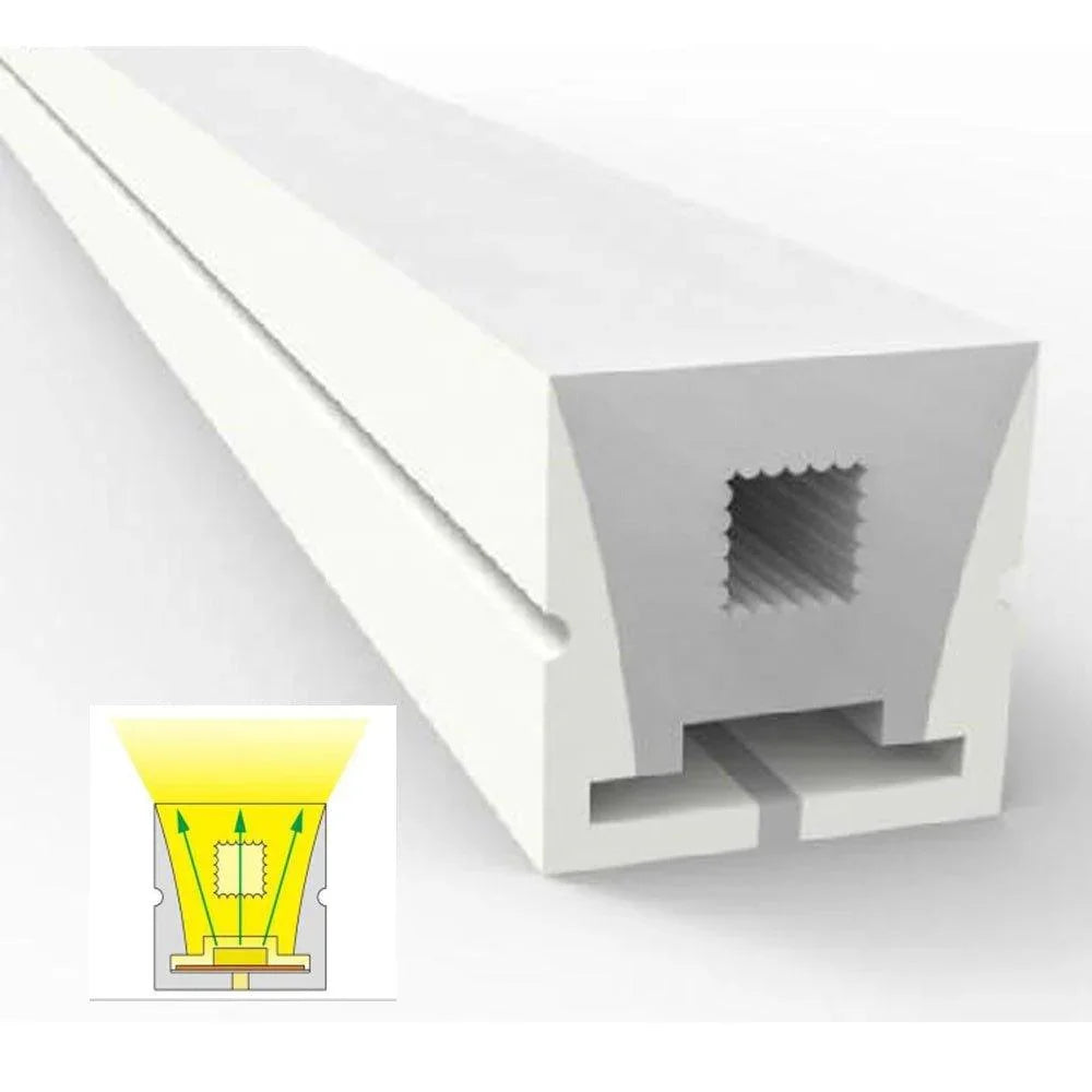 Natural White Neon Flex 4000K DC 48V 16x16mm Top Bend IP65 Waterproof 10cm Cut - UK LED Lights