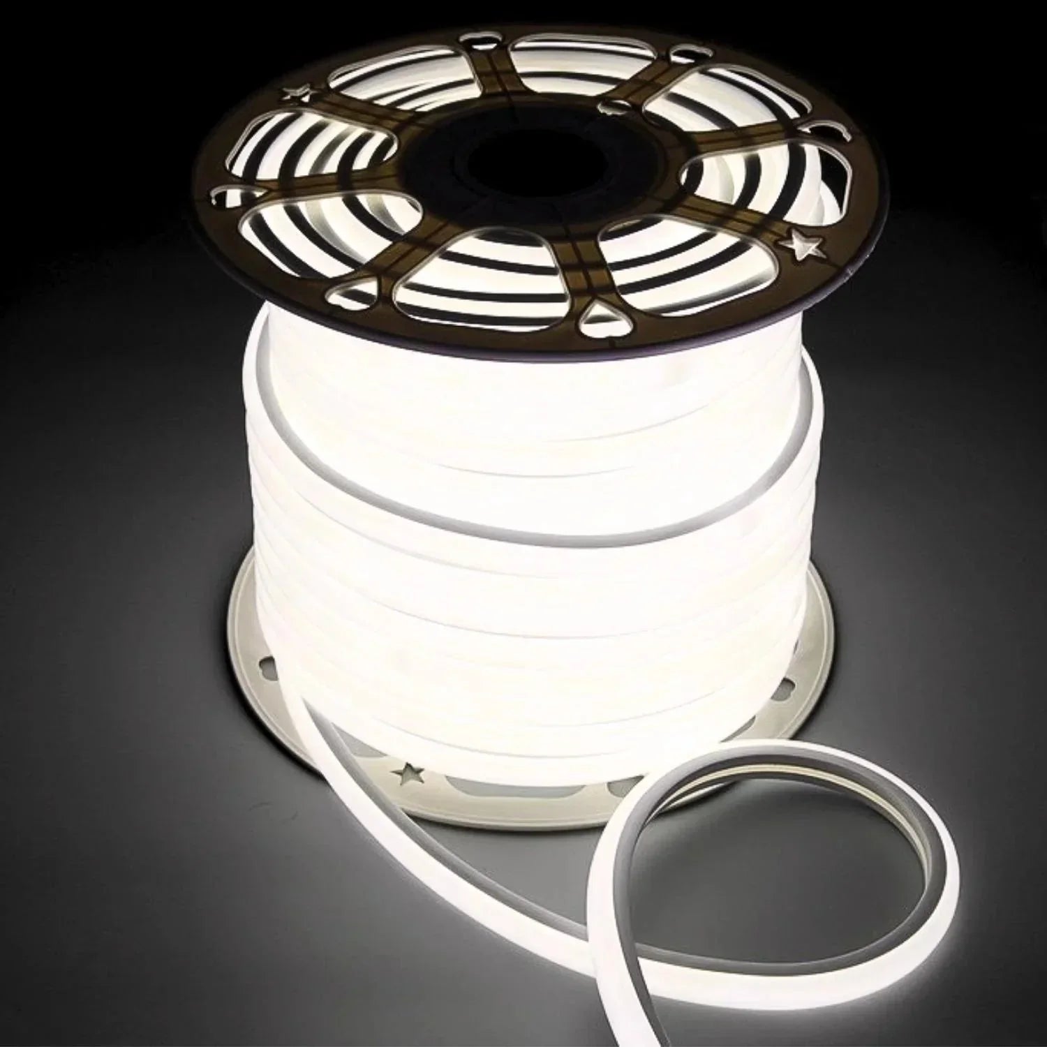 Natural White LED Neon Flex 16x16mm D Shape Vertical Bending 120LEDs/m 220V 240V IP67 Waterproof with UK Plug - ATOM LED