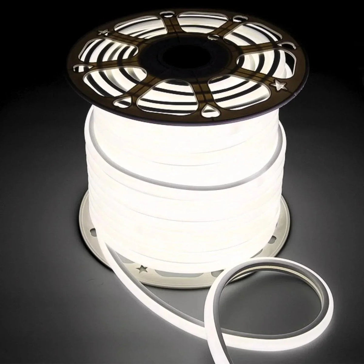Natural White LED Neon Flex 16x16mm D Shape Vertical Bending 120LEDs/m 220V 240V IP67 Waterproof with UK Plug - ATOM LED